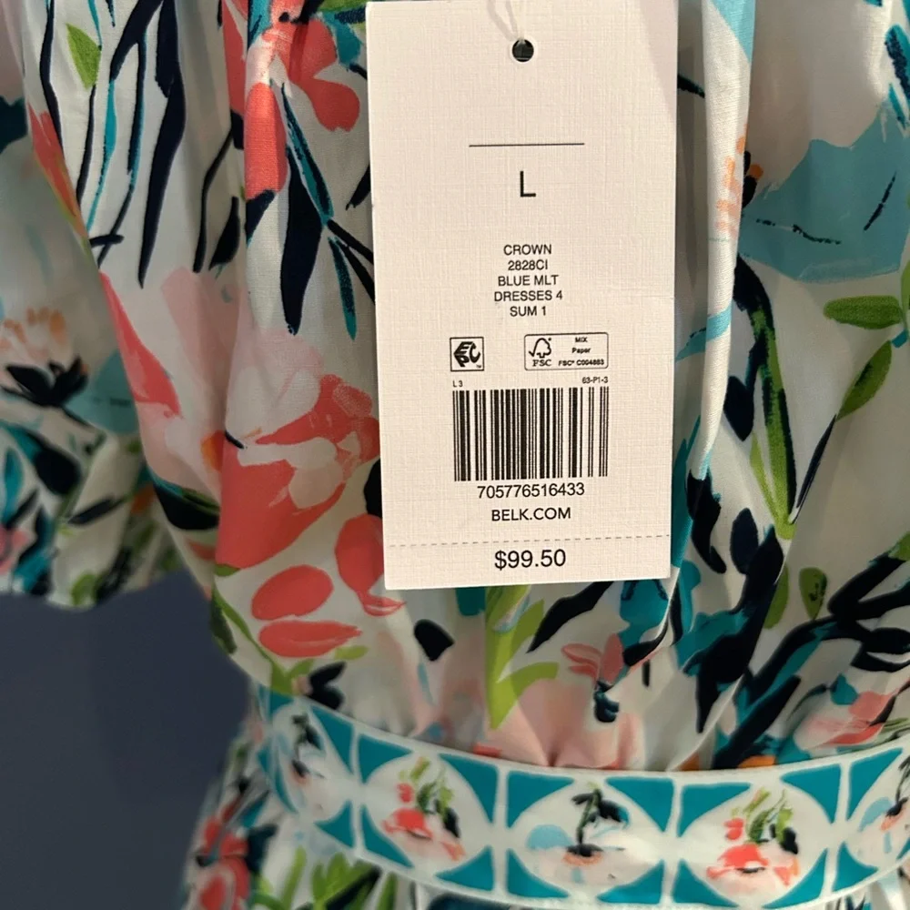 Crown & Ivy Multicolor Floral Maxi Dress Size Large - Picture 5 of 7